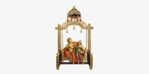 Devotional 6 Feet Golden Radha-krishna Mandir Jhula - Foot #340223