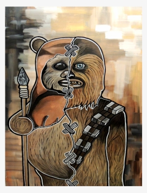 Chewbacca And Ewok Print 11″ X 14″ - Final Fantasy - Free Transparent ...