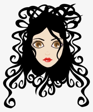 Curly Hair Cartoon Women #341408
