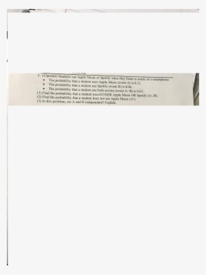 Students Use Apple Music Or Spotify When They Listen - Document #341448