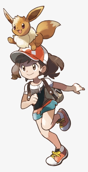 Official Artwork Of The Protagonists Of Pokemon Let's - Pokemon Let's Go Eevee #341961
