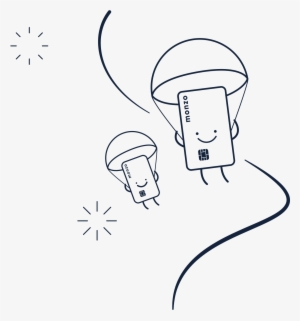 Illustration Of Two Hot Chips Parachuting Together - Drawing #342452