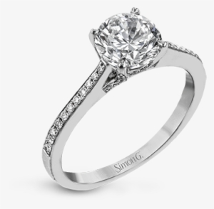 Tr713 Engagement Ring 18k White Semi - Ring #343160