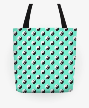 Teal Yin Yang Pattern Tote - Shoulder Bag #343571