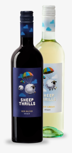 A Bottle Of Sheep Thrills Red Wine Along Side A Bottle - Wine #343715