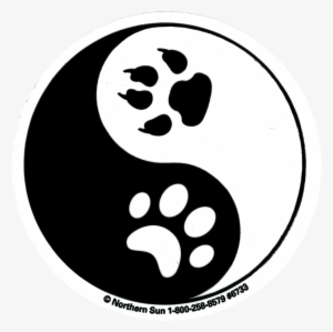 Yin Yang Paw Prints - Paws Yin Yang Sticker #344809
