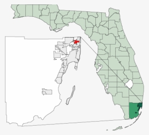 Map Of Florida Highlighting North Miami Beach - Cutler Bay Florida #345014
