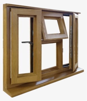 Large Side Oak Window - Window Side View Png #345911