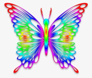 Transparent Rainbow Butterfly - Rainbow Image Of Butterfly #347221