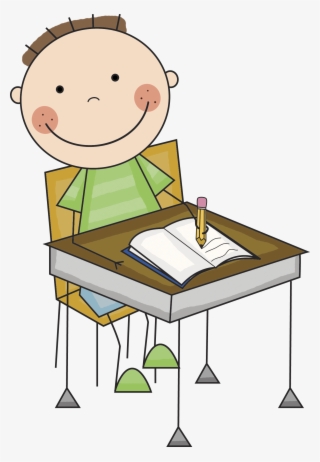 Kids Writing Clip Art Cliparts And Others Art Inspiration - Student At Desk Clipart #348134