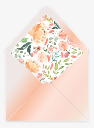 Peaches And Cream Envelope Liner Metallic Peach - Watercolor-blumentrauzeugin-foto-andenken Karte #348406