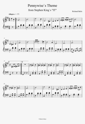 Pennywise`s Theme Sheet Music Composed By Richard Belis - Sheet Music #349980