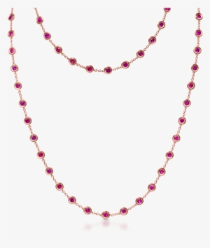 By The Yard Necklace With Rubies - Karimani Mala Kerala Designs #3400526