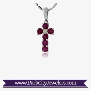 Ruby And Diamond Cross Pendant - Pave Diamond Snowflake Earrings #3401276