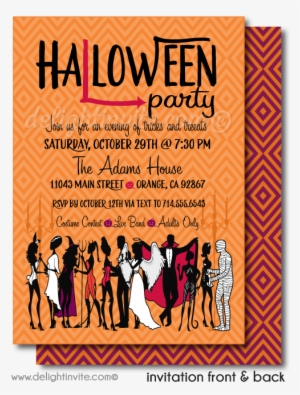Costumes And Cocktails Adult Halloween Invitations - Birthday #3402091