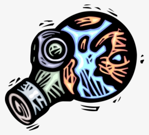 Vector Illustration Of Planet Earth With Gas Mask To - Vector Graphics #3403990