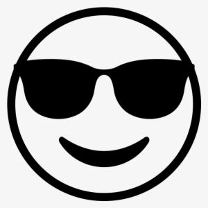 Emojione Bw 1f60e - Emoji Clip Art Black And White #3405334