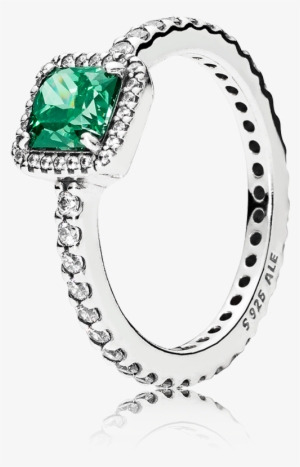 Silver Ring With Green And Clear Cubic Zirconia - Pandora Timeless Elegance Ring #3405910