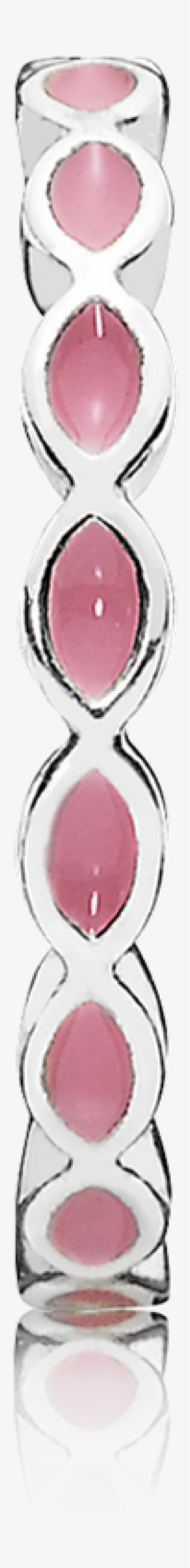 Silver Ring With Pink Enamel - Silver #3406530