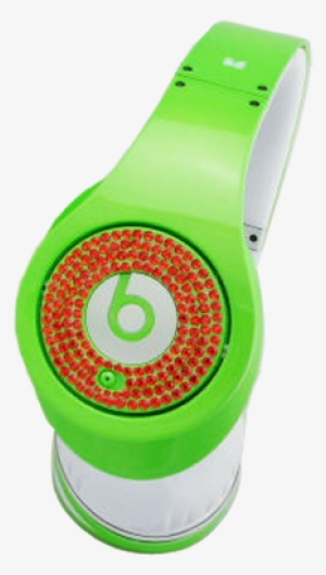 Beats By Dre Studio Red Diamond With Green Headphones - Red And Green Headphones #3407255
