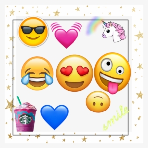 Sticker Emoji Heartstarbucks Smile Unicorn Png Transparent #3408587