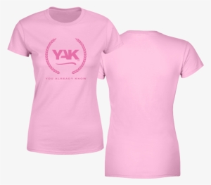 Yak Short Sleeve Ladies Pretty Pink T Shirt 4 Front - Shirt #3410230