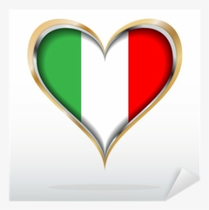 Vector Illustration Of Italian Flag In Golden Heart - Illustration #3410369