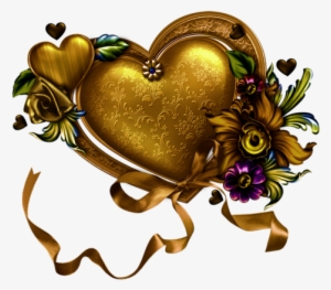 Golden Heart Png #3410501
