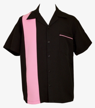 Hot Pink Shock - Pink Black Bowling Shirt #3410646