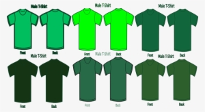 Six Green T Shirts Clip Art - Dark Green Plain Shirt Front And Back #3410708