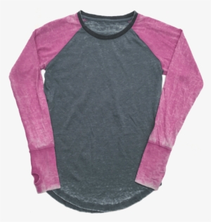 Picture Of Burnout Grey/pink Baseball Shirt - Shirt #3410872