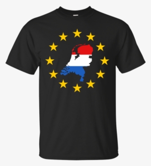 Netherlands Map Inside European Union Eu Flag T-shirt - T-shirt #3411397