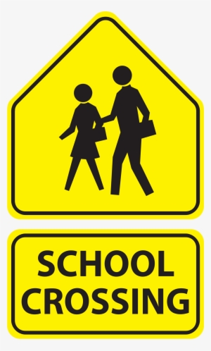 School Crossing Signs Clip Art Black And White Download - School Zone Sign Canada #3411585