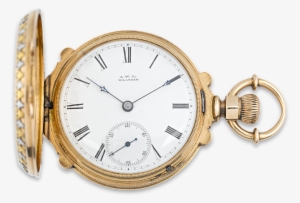 18k Gold Waltham Railroad Watch - Vacheron Constantin Pocket Key Wind Watch #3411759