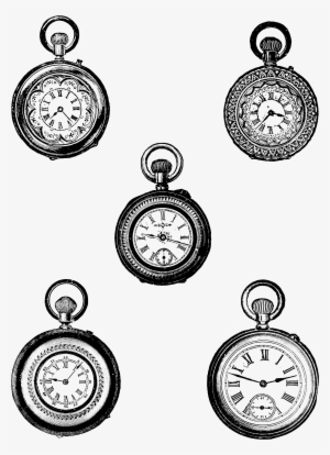 Pocket Watch Clipart Illustration - Pocket Watch Tattoo Motif #3411781