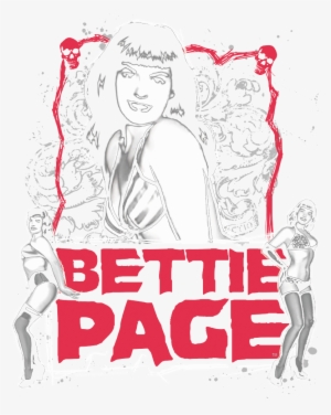 Bettie Page Bettie Scary Hot Men's Ringer T-shirt - Illustration #3411970