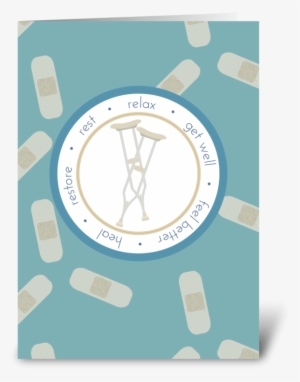 Crutches And Bandages - Crutches And Bandages - Injury Get Well Card #3412150