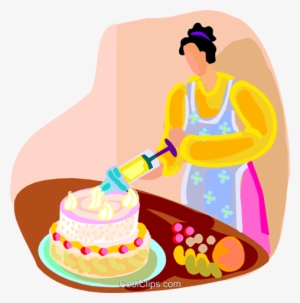 Dessert Cake With Decorative Icing Royalty Free Vector - Icing A Cake #3414544
