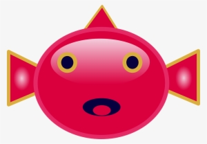 Fish Mouth Eyes Red Face Png Image - Cartoon Fish Face #3415689
