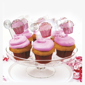 Pink Cupcake 6pack Cupcake Party Favor Rhinestone Sticker - Cupcake #3416587