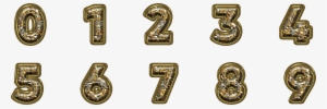 Free Download ~ Chunky Gold Alphabet And Numbers, Commercial - Png Gold Numbers #3418426