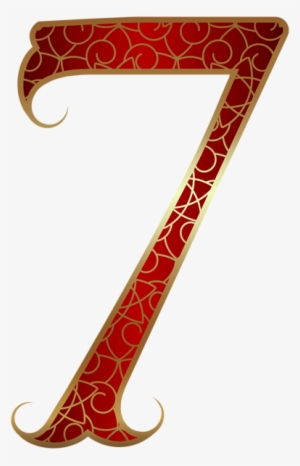 Gold Red Number Seven Png Clip Art Image Clipart Decorative #3418734