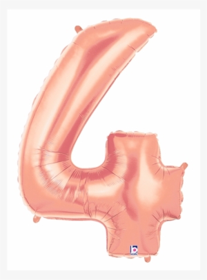 Rose Gold Number 4 Megaloon Balloon Numbers - Black And Gold Balloons 40 #3418762