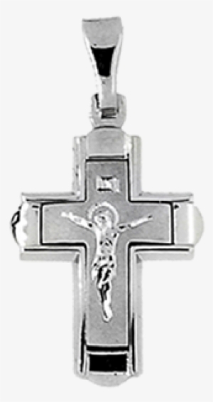 18ct White Gold Crucifix - Gold #3419257