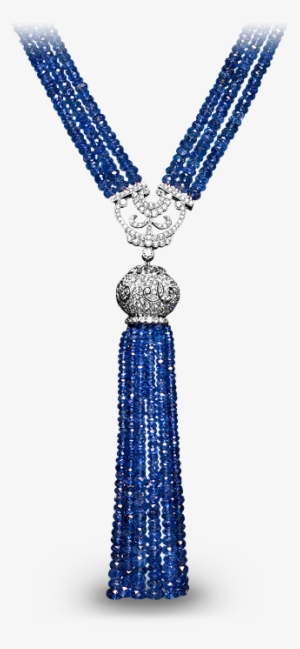 Blue Sapphire Tassel Necklace - Jacob And Co Jewellery #3419500