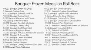 Rollback On Banquet Meals - Document #3419947