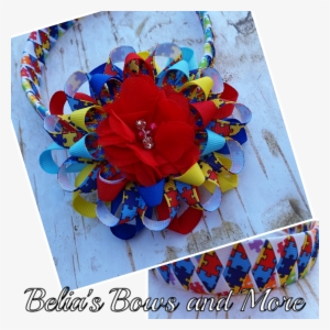 Flower Autism Awareness And Matching Headband - Obtlove Baby Boy Bow Tie, Bow Tie, Cincinnati Bengals #3420533
