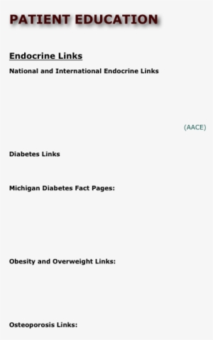 Patient Education Endocrine Links National And International - American Association Of Clinical Endocrinologists #3420642
