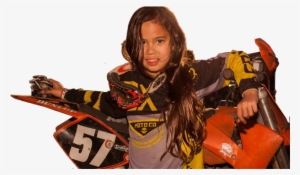 Kayla Leaning Agaisnt Bike Gold Slider - Lifejacket #3420718