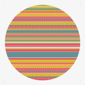Ornamented Colorful Stripes Round Placemat - Placemat #3421233